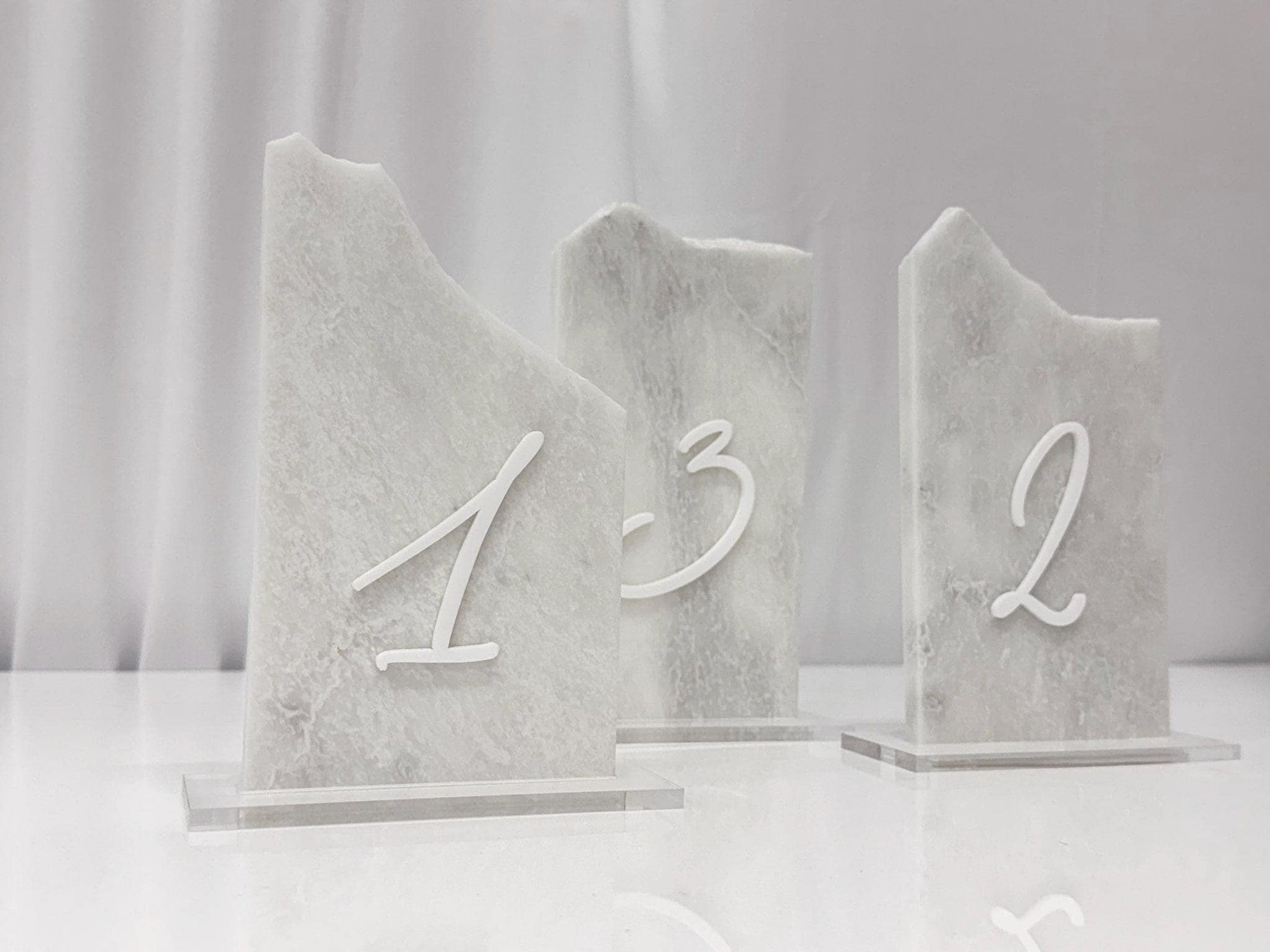 3D Marble Stone Table Numbers | Wedding Unique Signage | Custom Layered Decor | Table Numbers | Tablescape Decor | Natural Marble