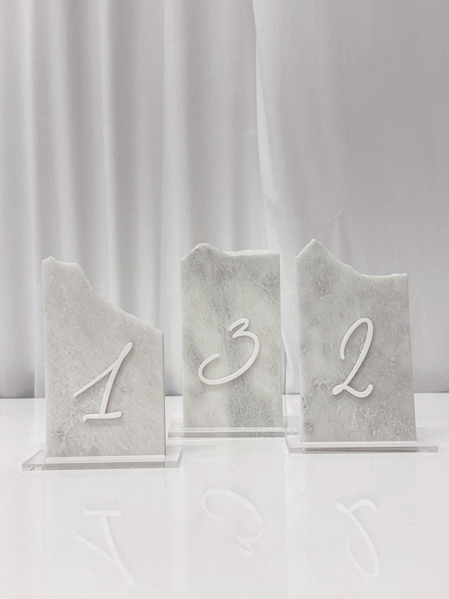 3D Marble Stone Table Numbers | Wedding Unique Signage | Custom Layered Decor | Table Numbers | Tablescape Decor | Natural Marble