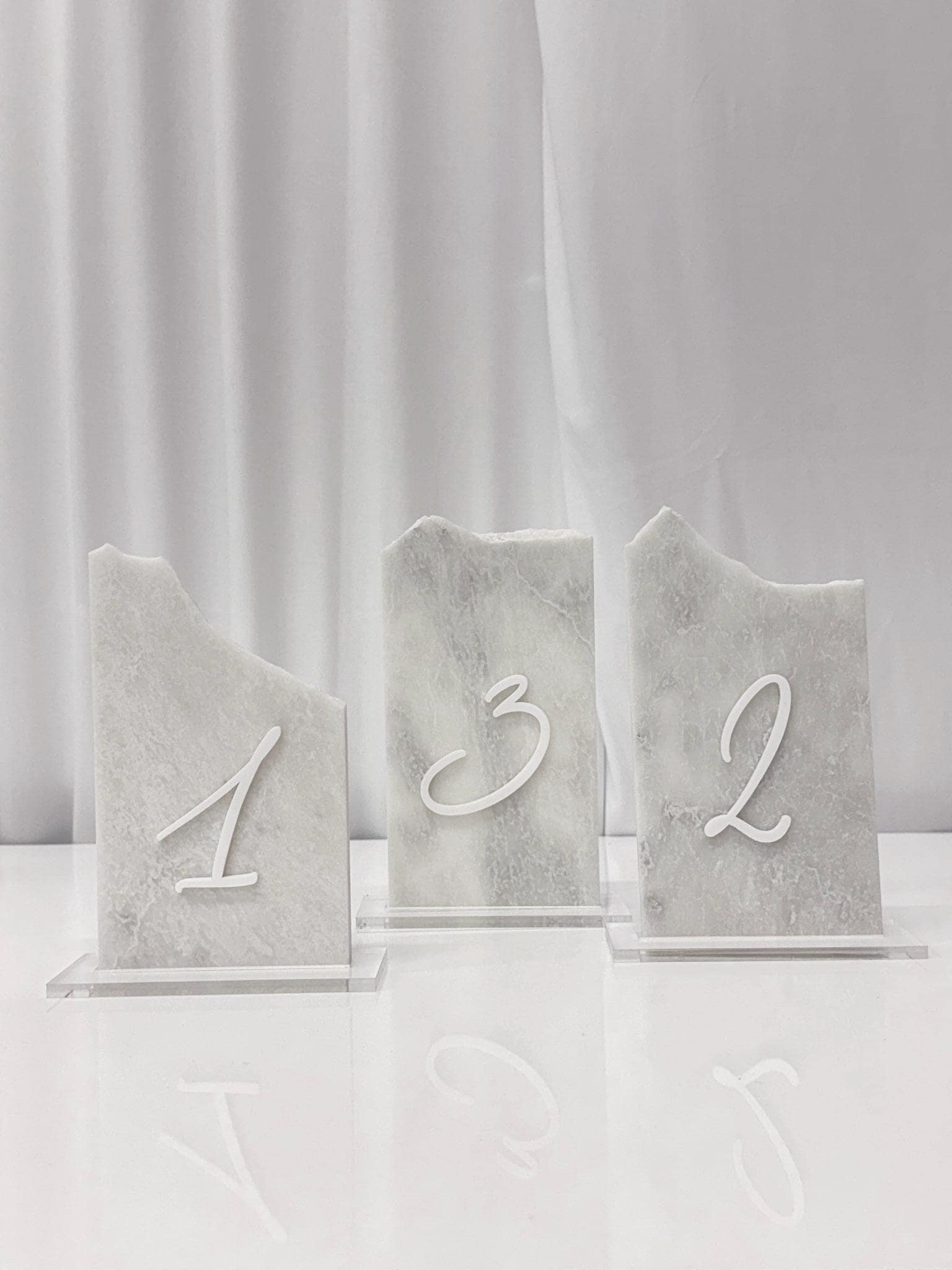 3D Marble Stone Table Numbers | Wedding Unique Signage | Custom Layered Decor | Table Numbers | Tablescape Decor | Natural Marble