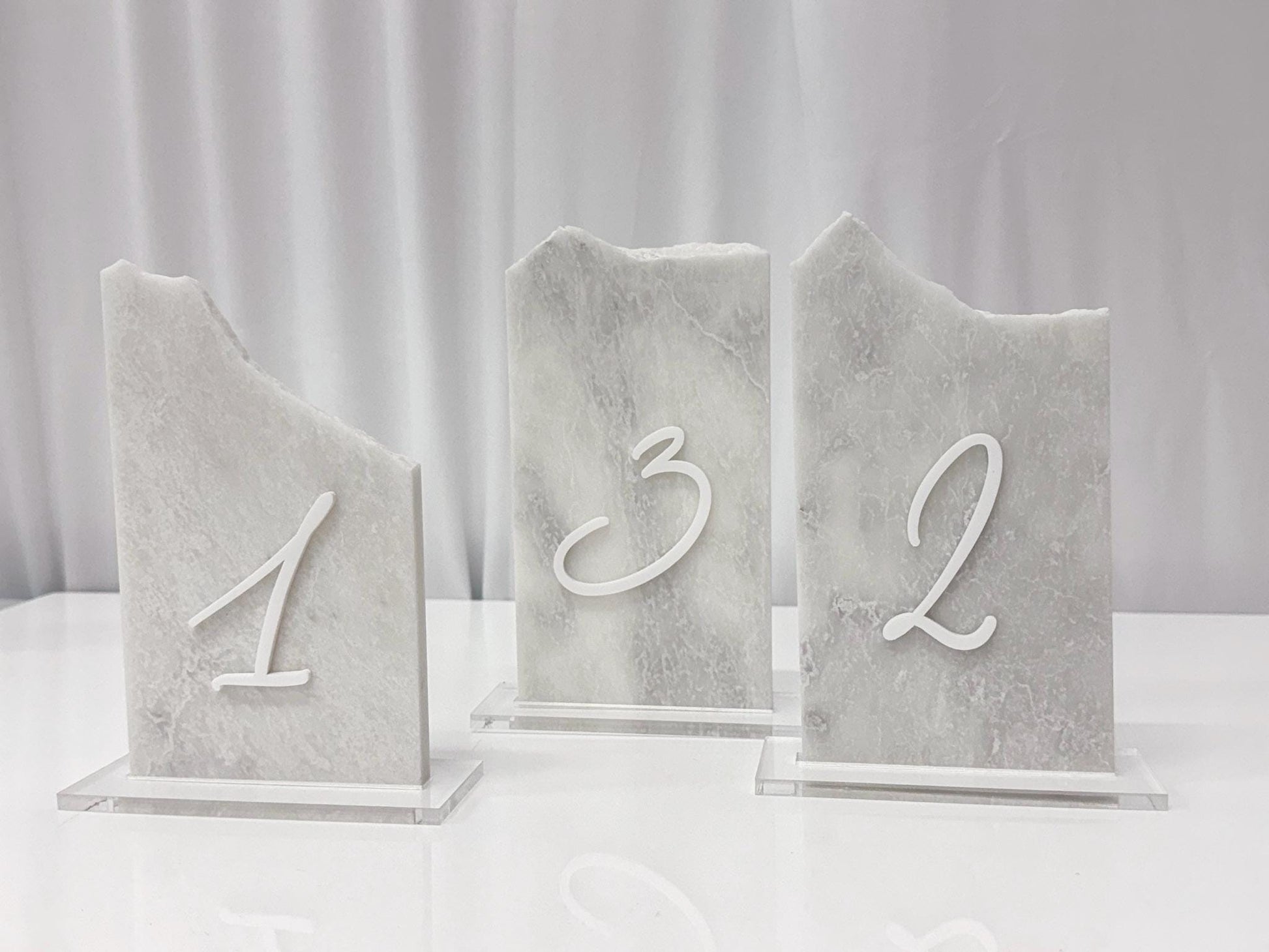 3D Marble Stone Table Numbers | Wedding Unique Signage | Custom Layered Decor | Table Numbers | Tablescape Decor | Natural Marble