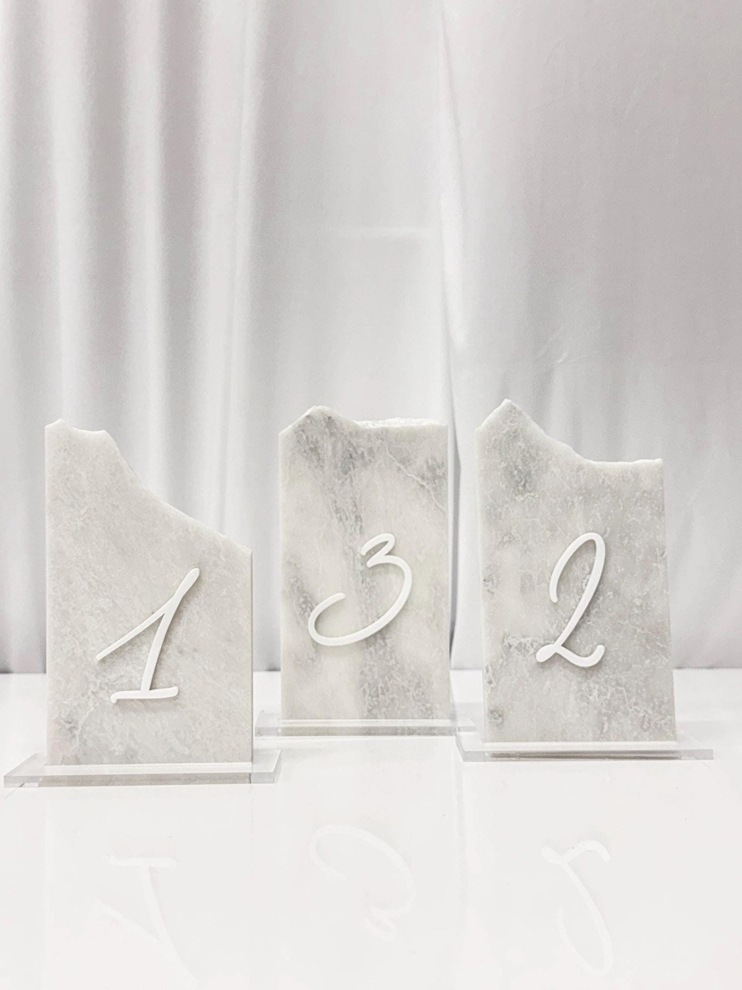 3D Marble Stone Table Numbers | Wedding Unique Signage | Custom Layered Decor | Table Numbers | Tablescape Decor | Natural Marble