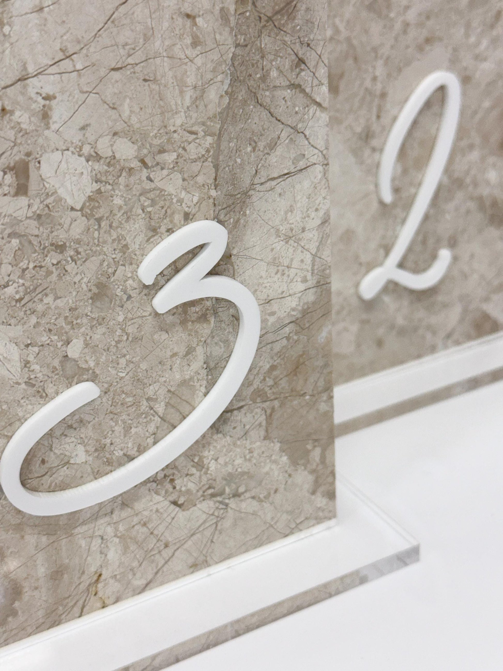 3D Marble Stone Table Numbers | Wedding Unique Signage | Custom Layered Decor | Table Numbers | Tablescape Decor | Travertine Looking
