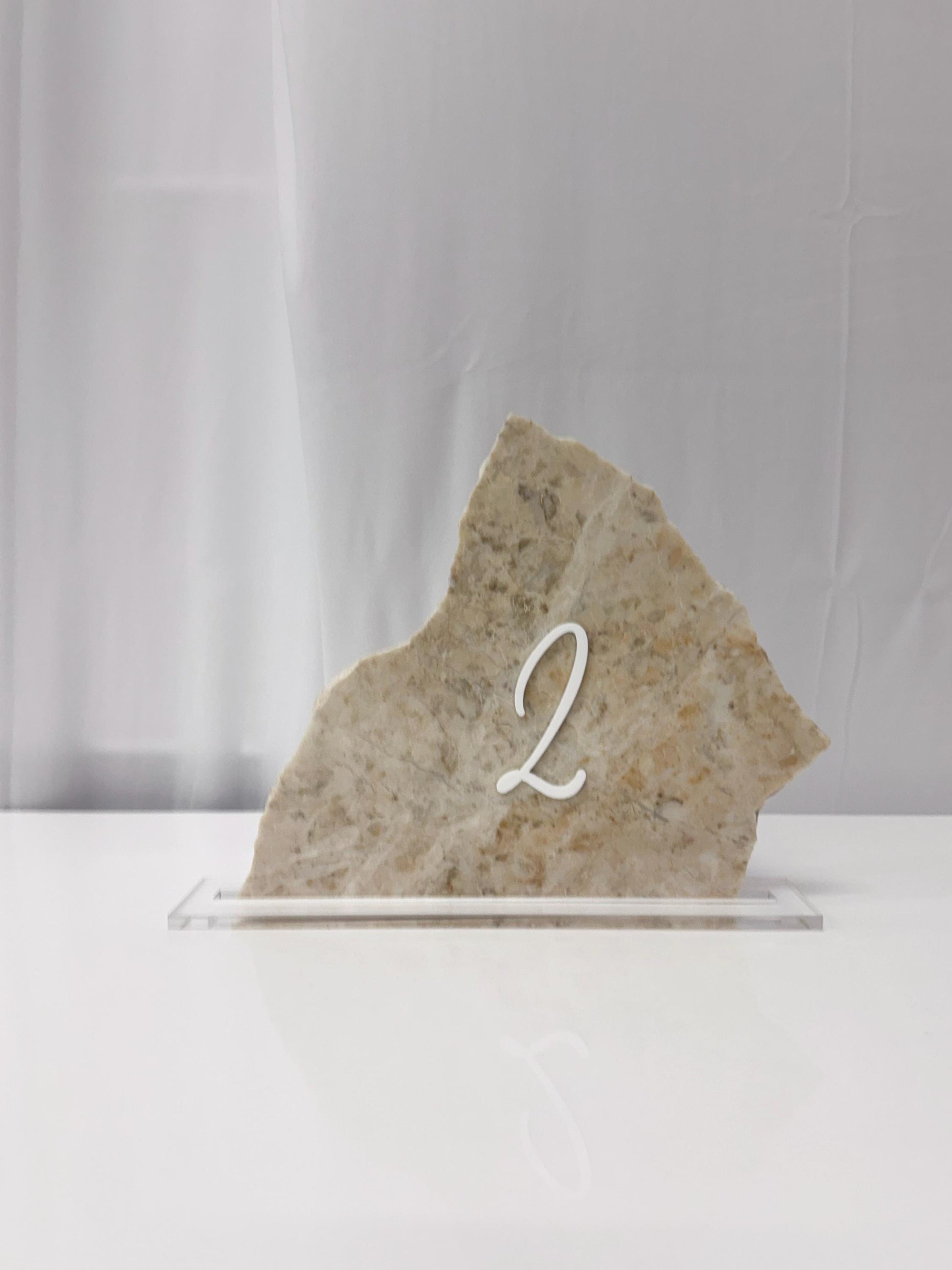 3D Marble Stone Acrylic Table Number Sign | Unique Wedding Signage | Custom Layered Decor | Travertine Marble | Modern Reception Decor