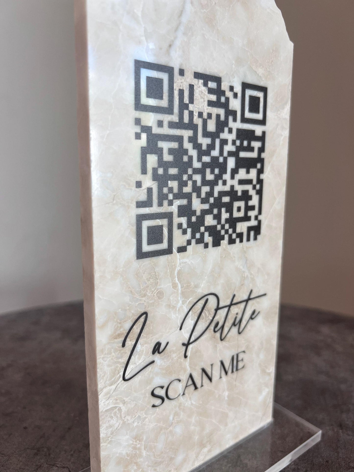 Custom QR Code Marble Stone Sign | Wedding QR Code Sign | Business QR Sign | Scan Me Sign | Social Media Sign