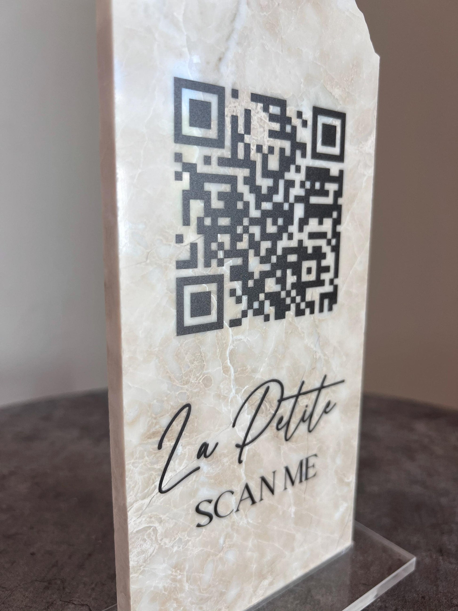 Custom QR Code Marble Stone Sign | Wedding QR Code Sign | Business QR Sign | Scan Me Sign | Social Media Sign