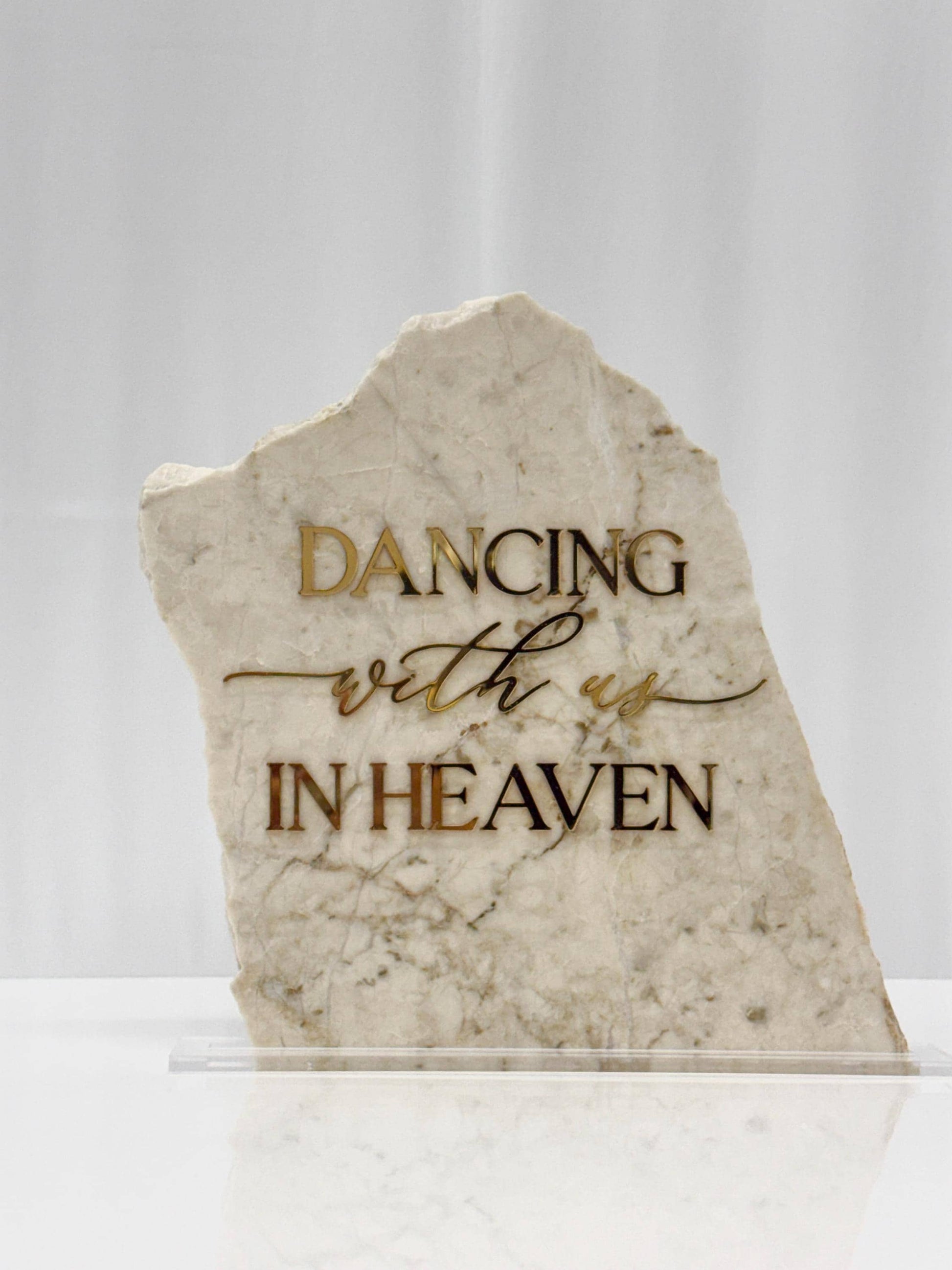 Dancing With Us In Heaven Wedding Sign | Memorial Table Decor | In Loving Memory Sign | Marble Stone Wedding Sign