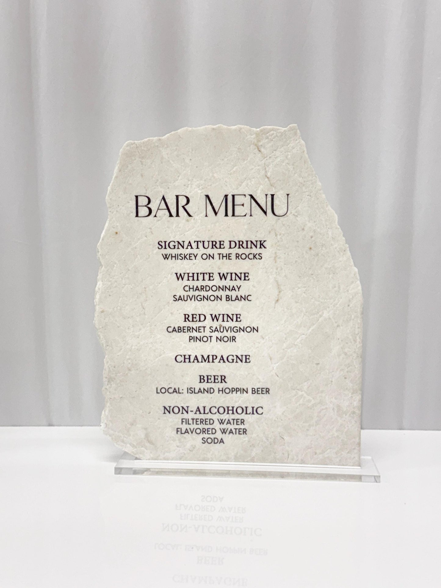 Marble Stone Bar Menu Sign | Wedding Drink Menu Sign | Custom Bar Sign | Signature Drinks Menu | Wedding Signage