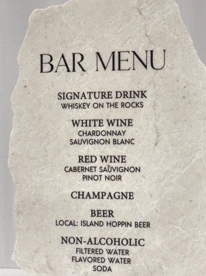 Marble Stone Bar Menu Sign | Wedding Drink Menu Sign | Custom Bar Sign | Signature Drinks Menu | Wedding Signage