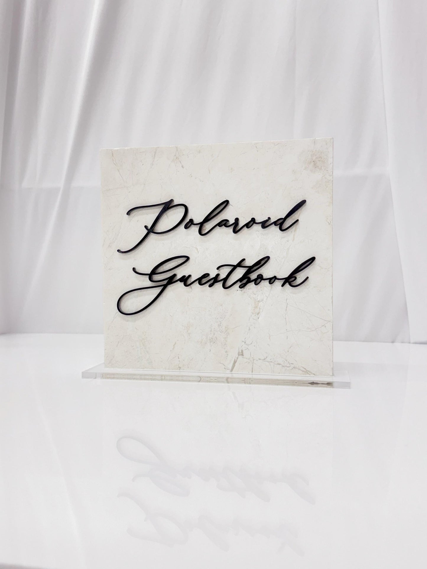 Marble 3D Polaroid Guestbook Table Sign | Wedding Sign | Modern Wedding Decor | Favor Sign | Party Tabletop Signs