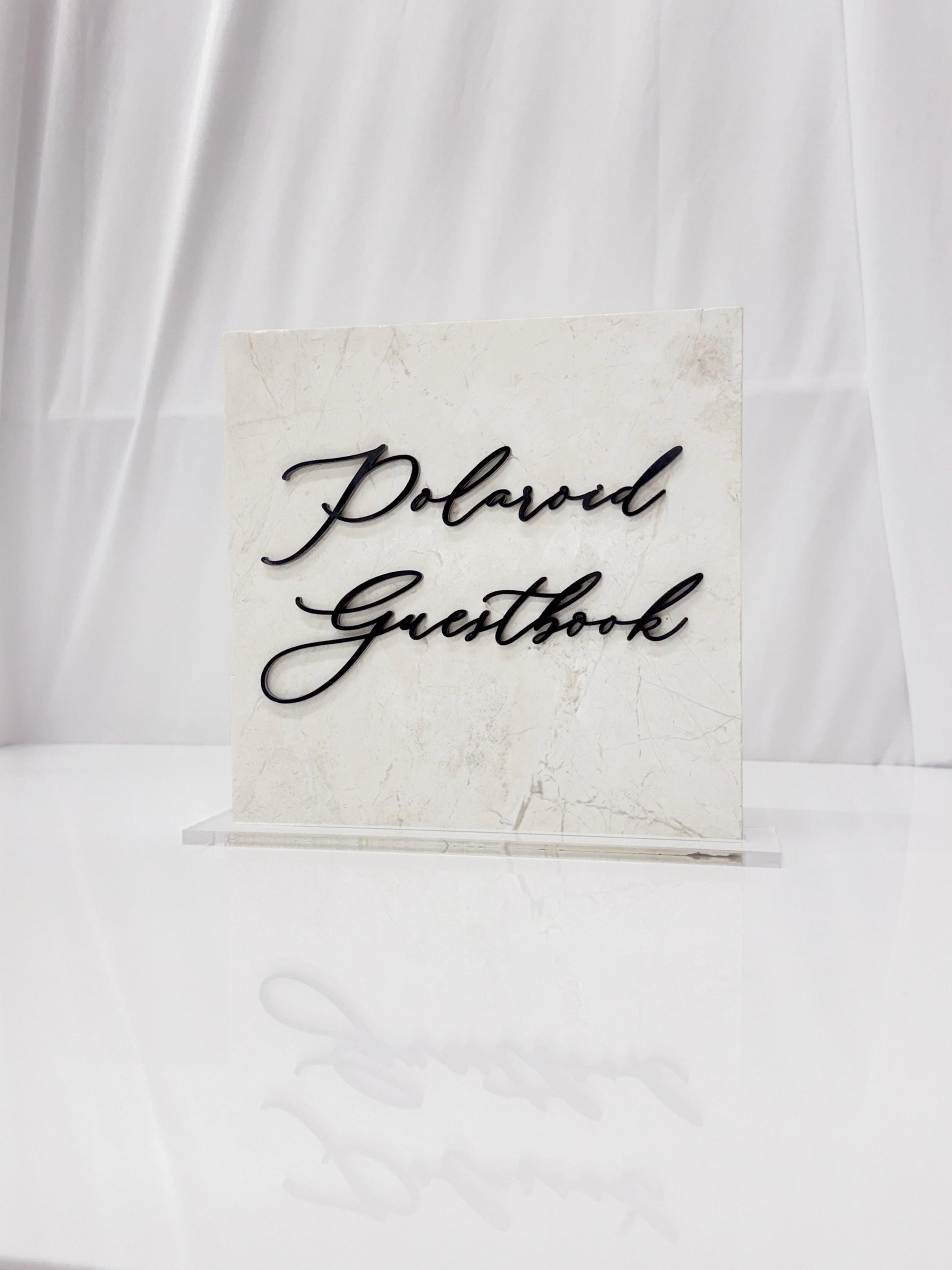 Marble 3D Polaroid Guestbook Table Sign | Wedding Sign | Modern Wedding Decor | Favor Sign | Party Tabletop Signs