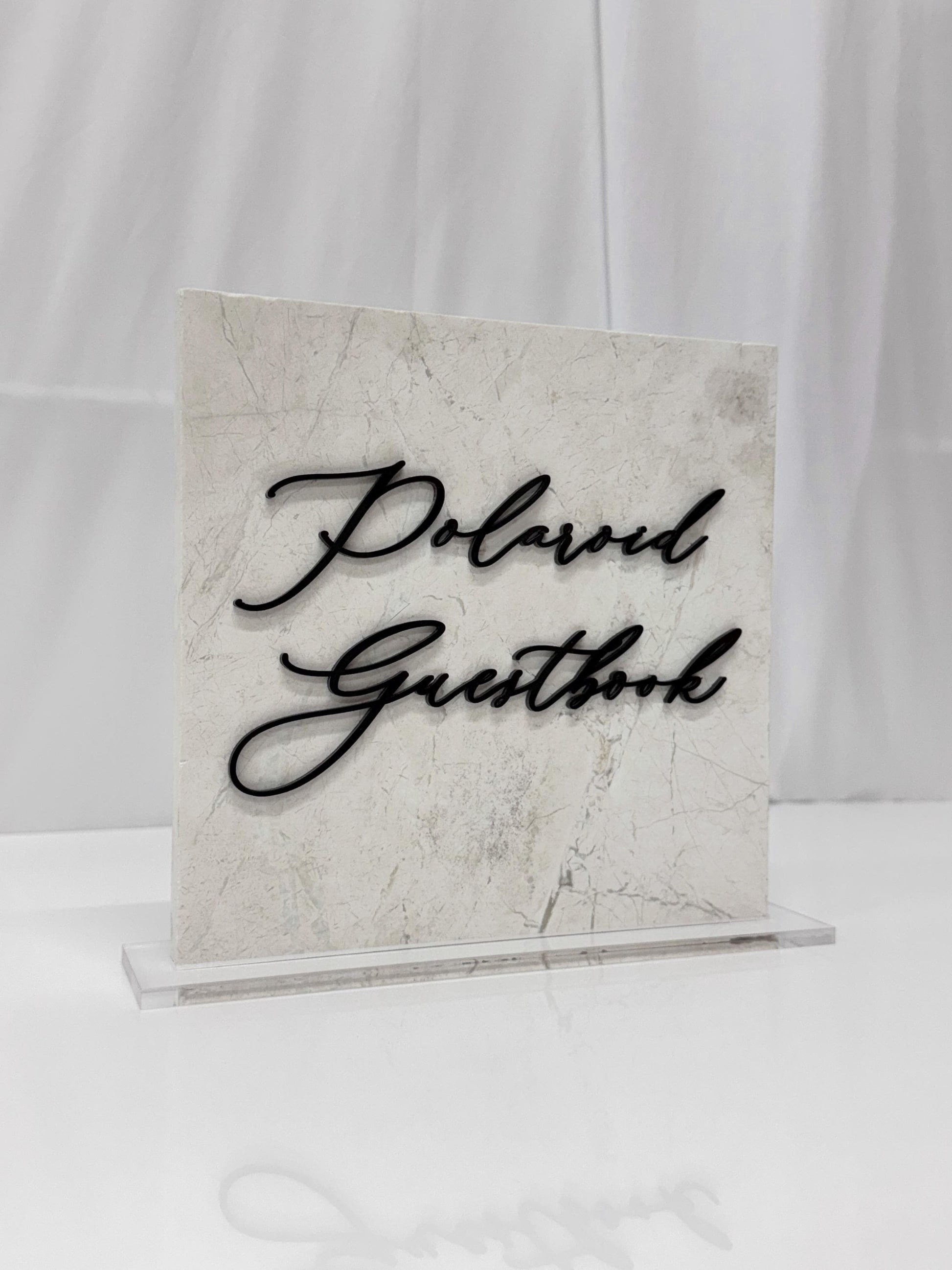 Marble 3D Polaroid Guestbook Table Sign | Wedding Sign | Modern Wedding Decor | Favor Sign | Party Tabletop Signs