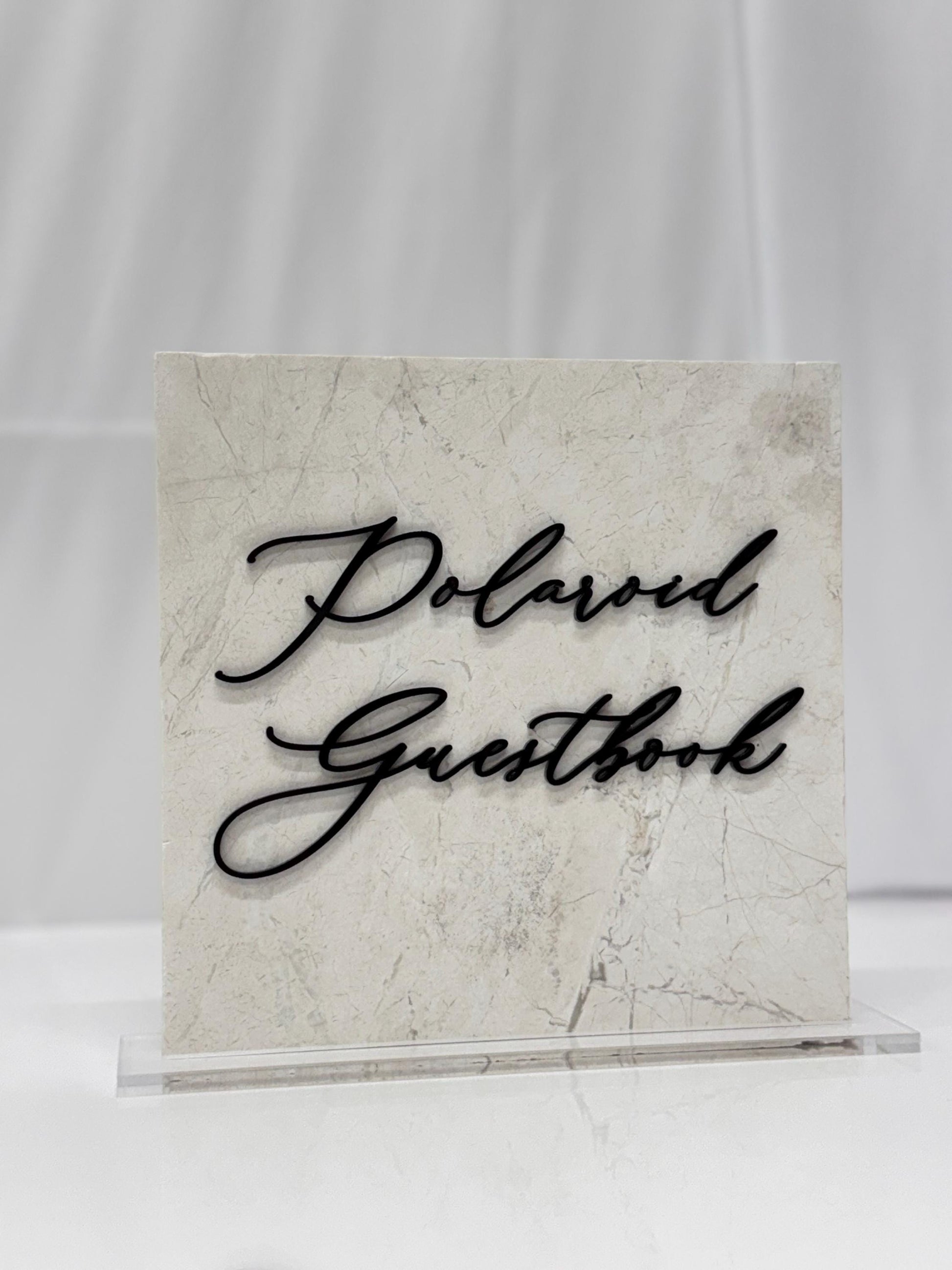 Marble 3D Polaroid Guestbook Table Sign | Wedding Sign | Modern Wedding Decor | Favor Sign | Party Tabletop Signs