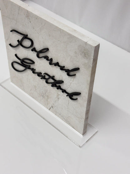 Marble 3D Polaroid Guestbook Table Sign | Wedding Sign | Modern Wedding Decor | Favor Sign | Party Tabletop Signs