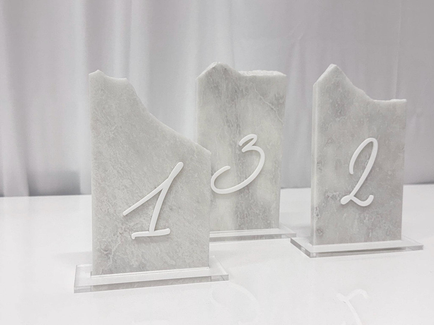 3D Marble Stone Table Numbers | Wedding Unique Signage | Custom Layered Decor | Table Numbers | Tablescape Decor | Natural Marble