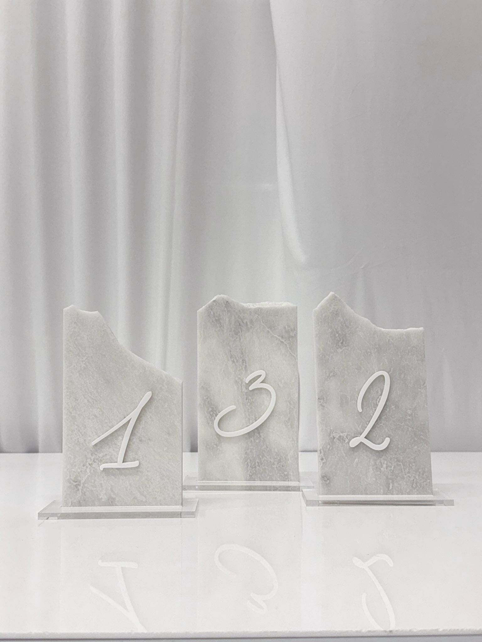 3D Marble Stone Table Numbers | Wedding Unique Signage | Custom Layered Decor | Table Numbers | Tablescape Decor | Natural Marble