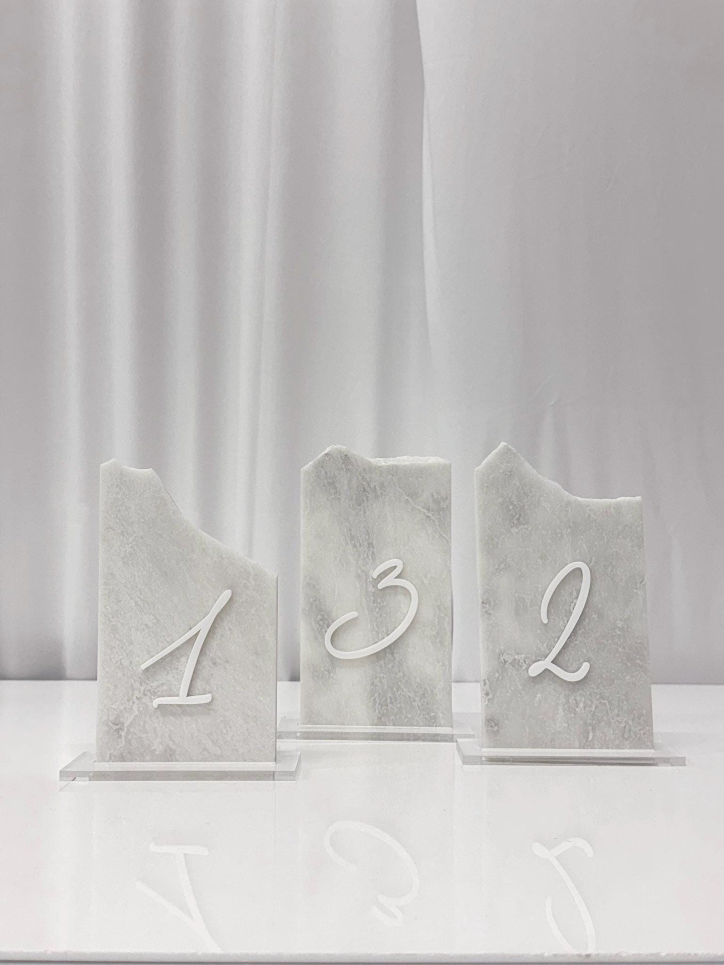 3D Marble Stone Table Numbers | Wedding Unique Signage | Custom Layered Decor | Table Numbers | Tablescape Decor | Natural Marble