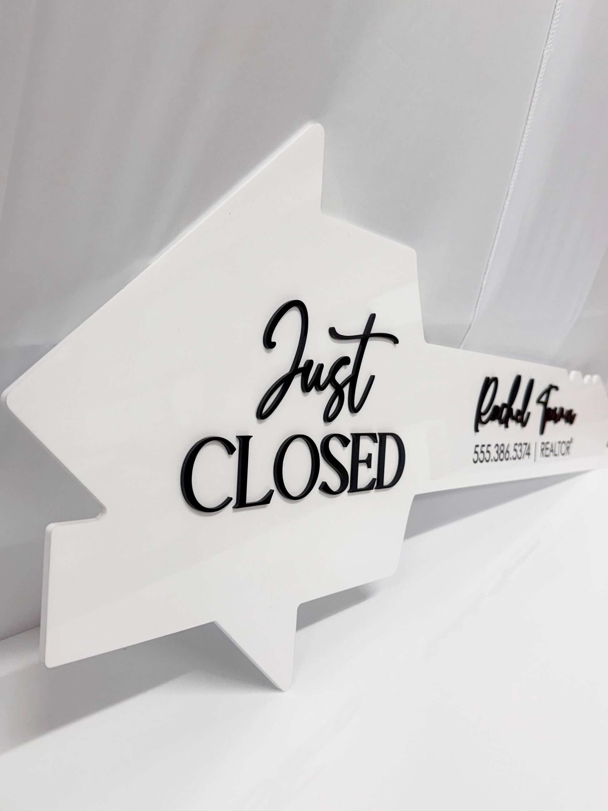 Just Closed Realtor Key | House Shaped Closing Sign | Personalized Real Estate Closing Prop | Realtor Gift | Open House Decor