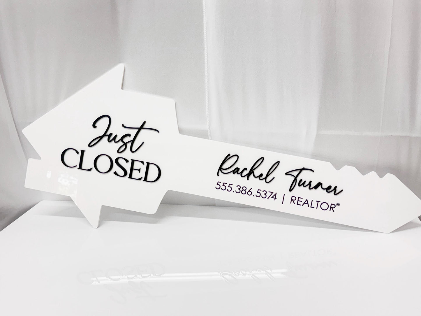 Just Closed Realtor Key | House Shaped Closing Sign | Personalized Real Estate Closing Prop | Realtor Gift | Open House Decor