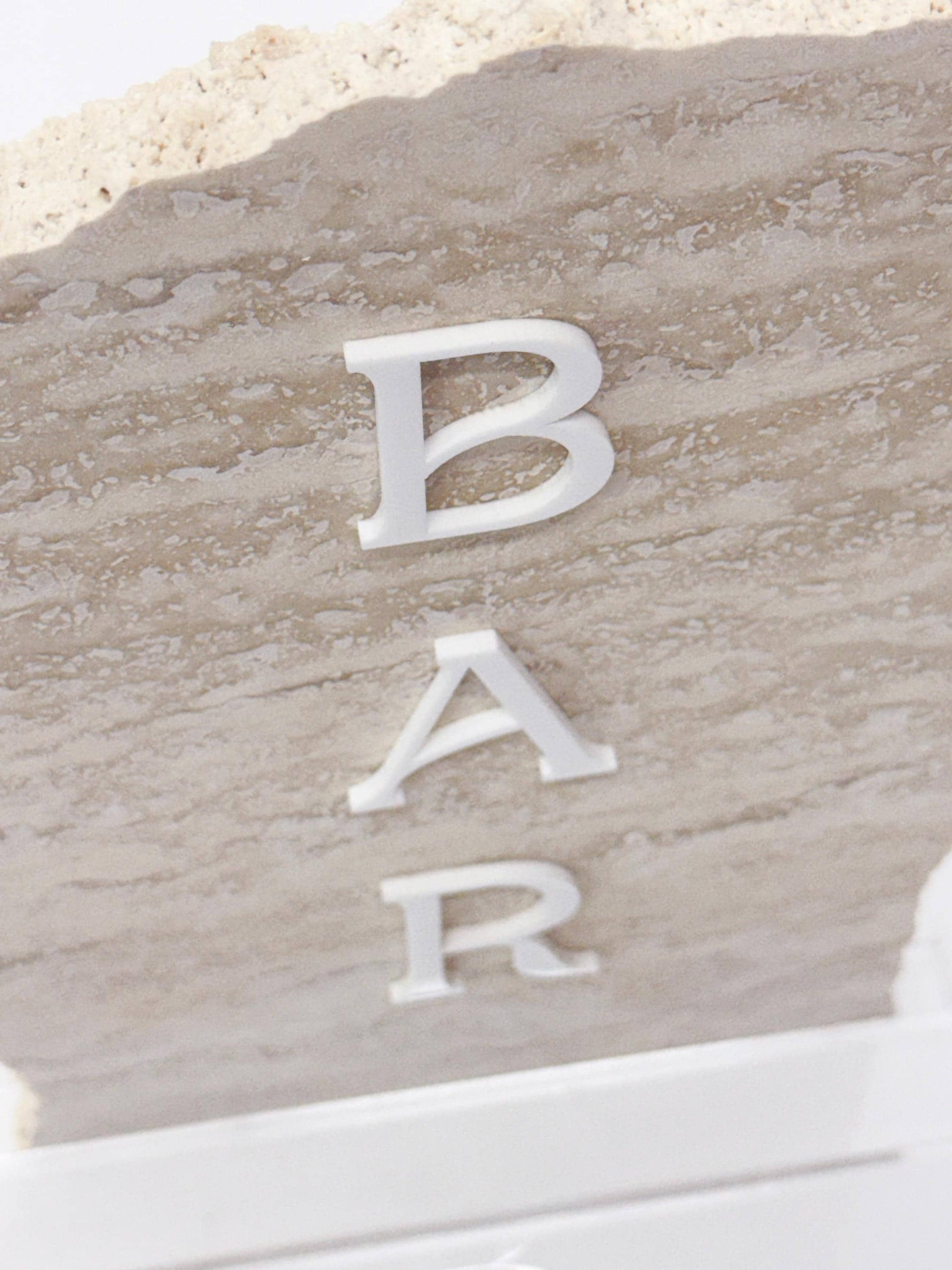 Travertine Stone 3D Bar Table Sign | Wedding Sign | Modern Wedding Decor | Favor Sign | Party Tabletop Signs | Bar Decor