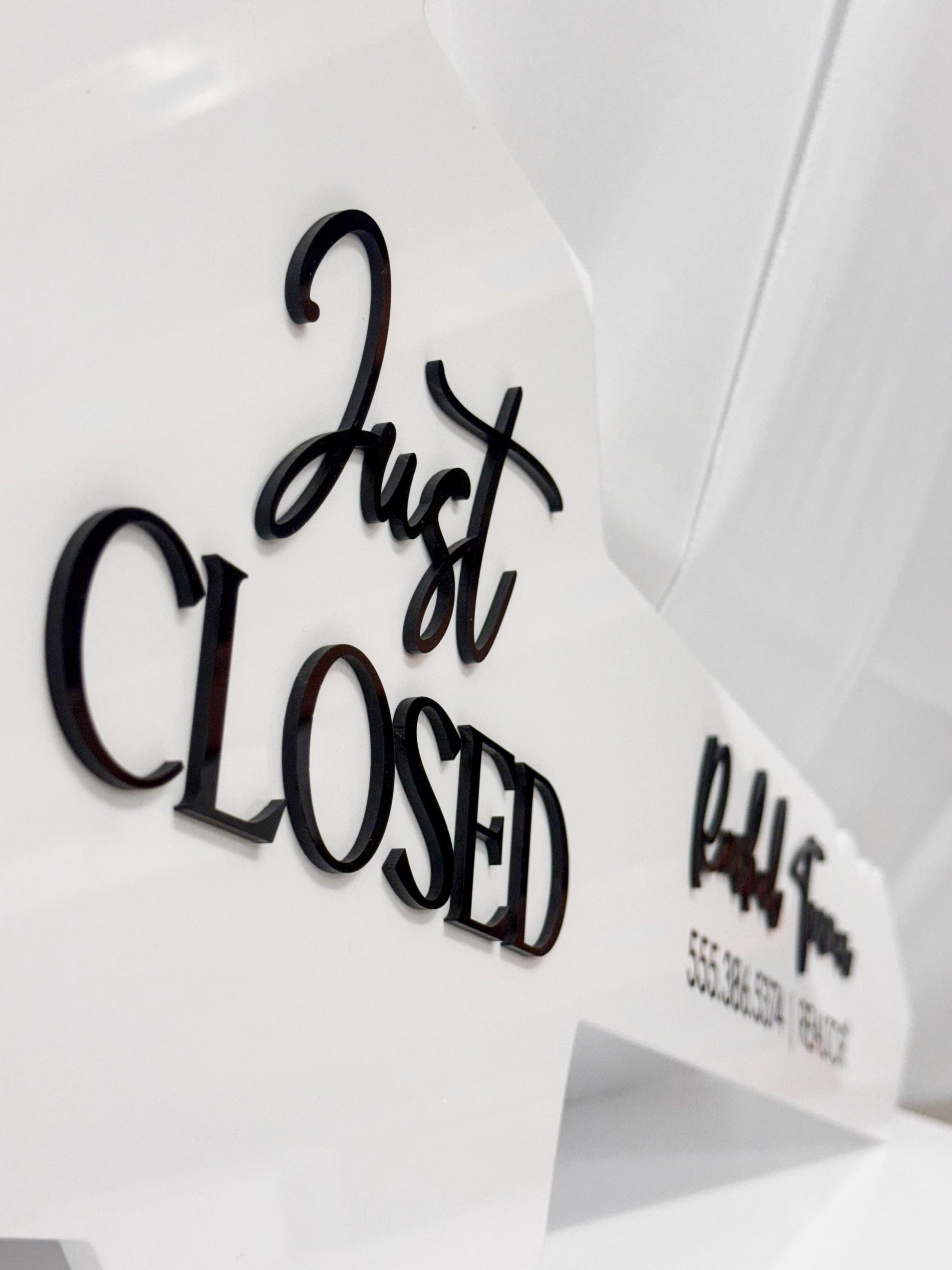 Just Closed Realtor Key | House Shaped Closing Sign | Personalized Real Estate Closing Prop | Realtor Gift | Open House Decor