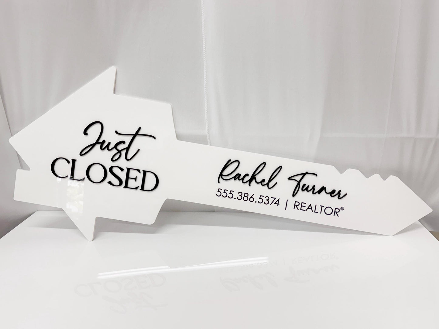 Just Closed Realtor Key | House Shaped Closing Sign | Personalized Real Estate Closing Prop | Realtor Gift | Open House Decor