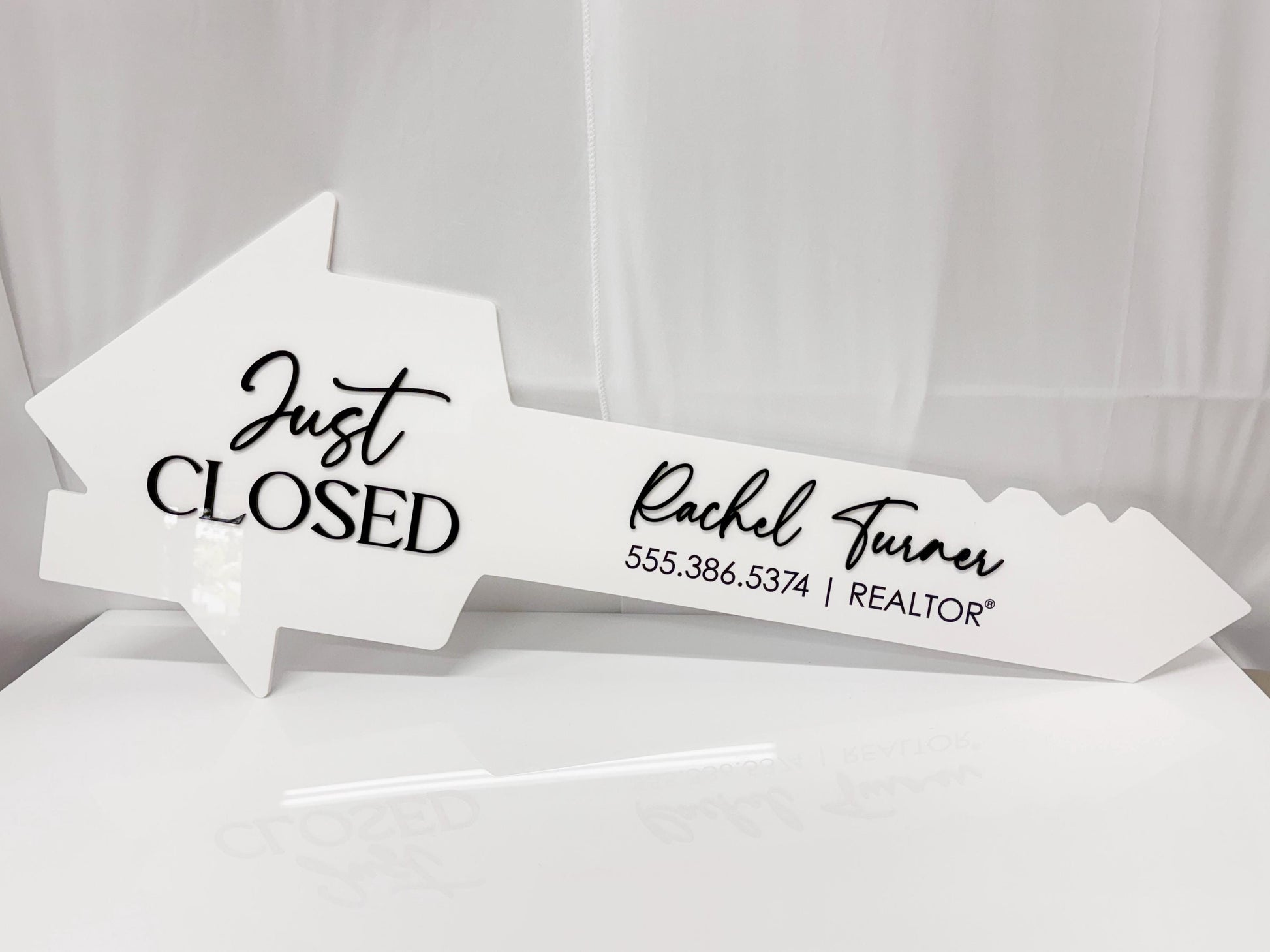 Just Closed Realtor Key | House Shaped Closing Sign | Personalized Real Estate Closing Prop | Realtor Gift | Open House Decor