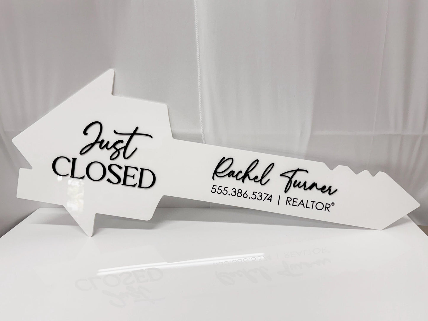 Just Closed Realtor Key | House Shaped Closing Sign | Personalized Real Estate Closing Prop | Realtor Gift | Open House Decor