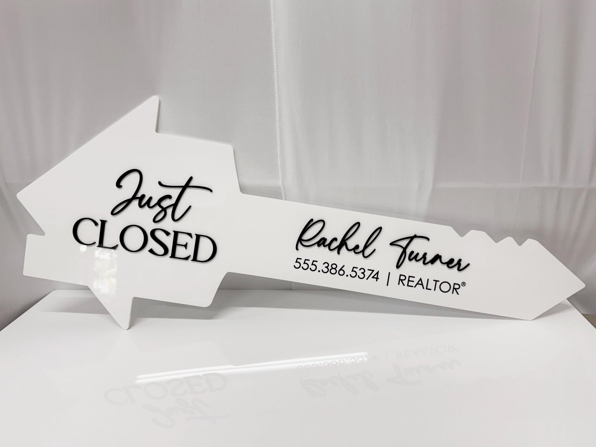 Just Closed Realtor Key | House Shaped Closing Sign | Personalized Real Estate Closing Prop | Realtor Gift | Open House Decor