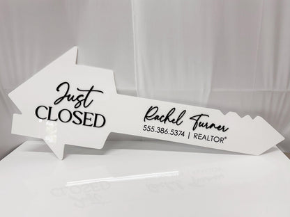 Just Closed Realtor Key | House Shaped Closing Sign | Personalized Real Estate Closing Prop | Realtor Gift | Open House Decor