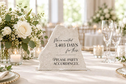 Wedding Party Sign | Marble Stone Reception Sign | Please Party Accordingly | Reception Decor | Modern Decor