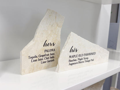 His & Hers Signature Cocktail Stone Signs