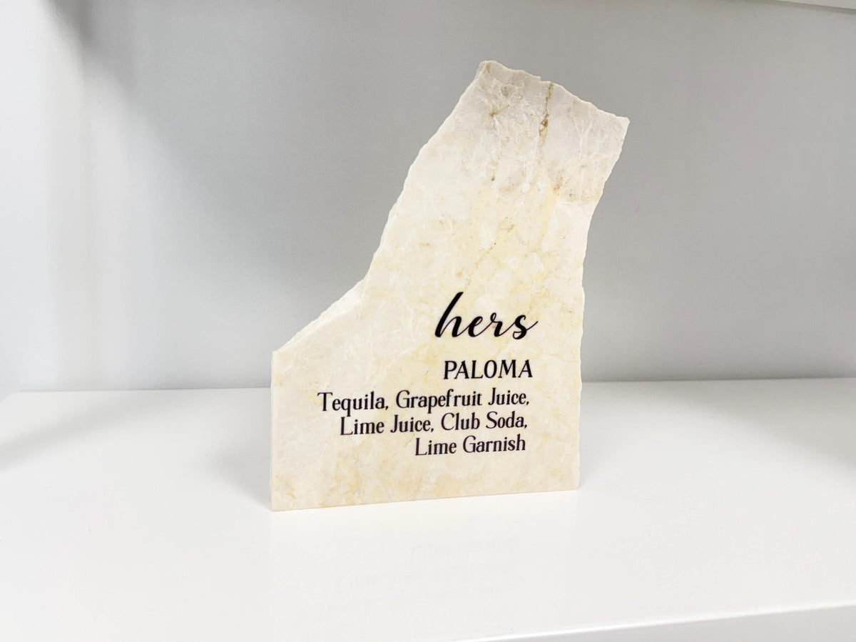 His & Hers Signature Cocktail Stone Signs