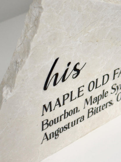 His & Hers Signature Cocktail Stone Signs