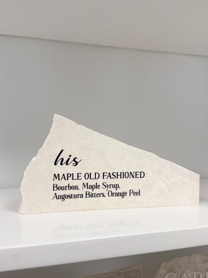 His & Hers Signature Cocktail Stone Signs
