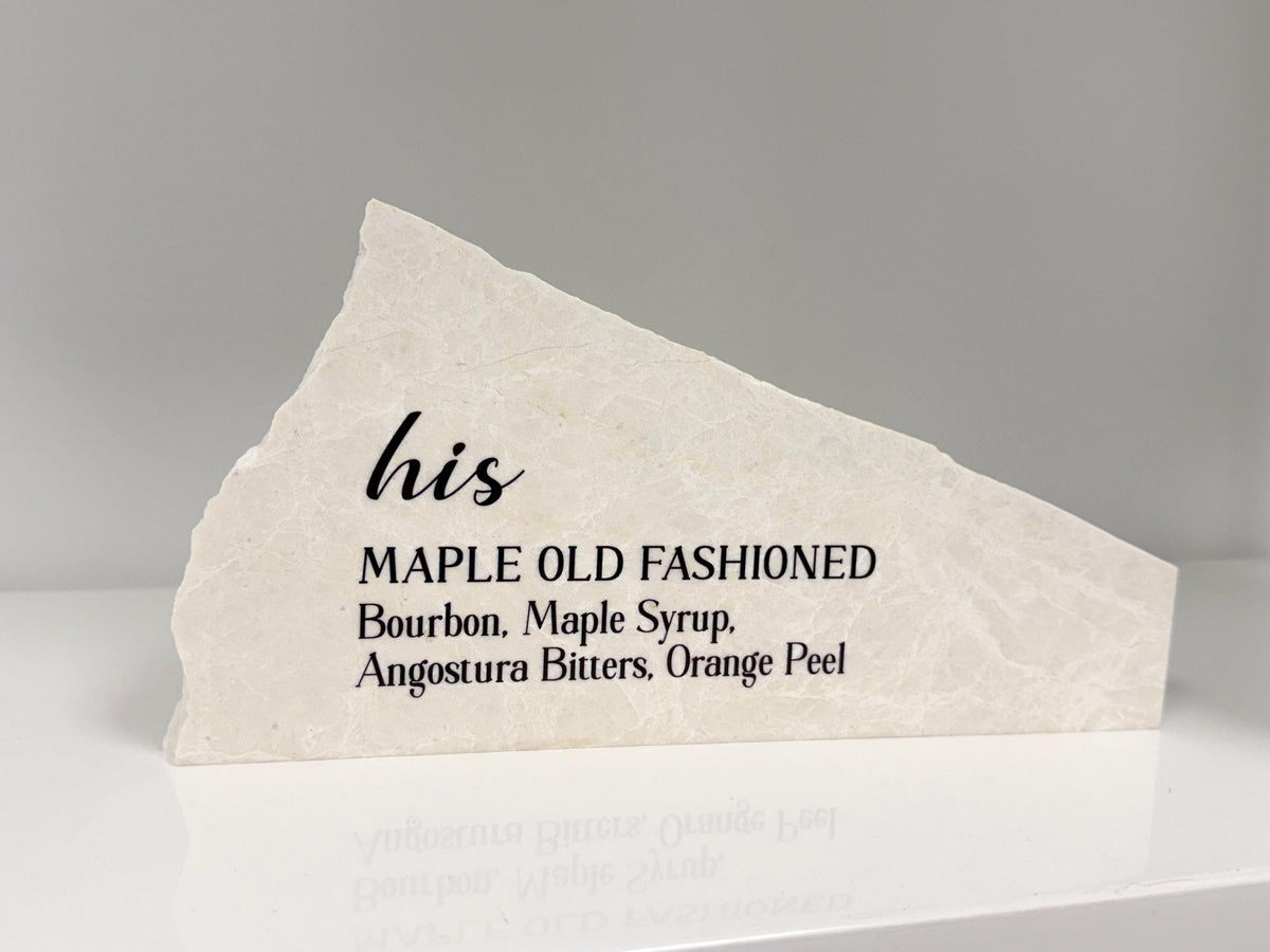 His & Hers Signature Cocktail Stone Signs