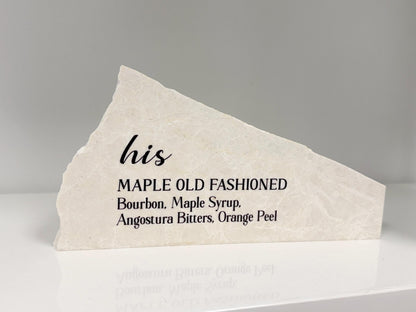 His & Hers Signature Cocktail Stone Signs