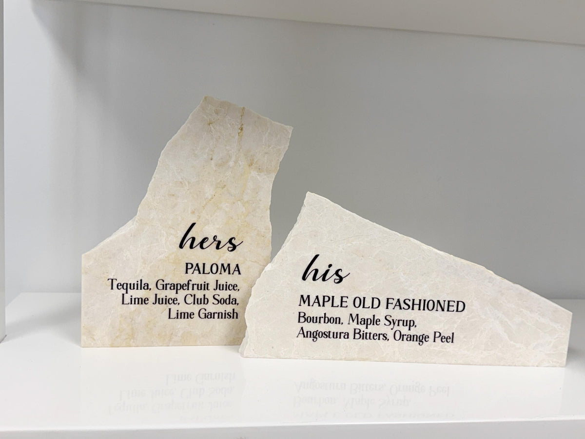 His & Hers Signature Cocktail Stone Signs