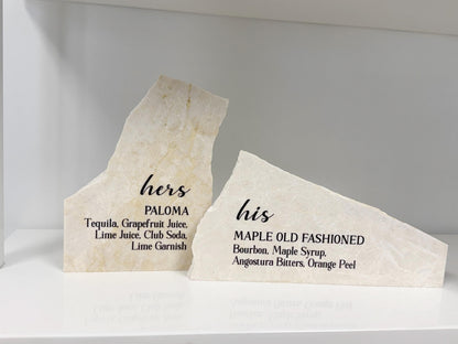 His & Hers Signature Cocktail Stone Signs