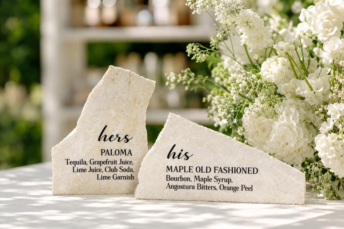 His & Hers Signature Cocktail Stone Signs