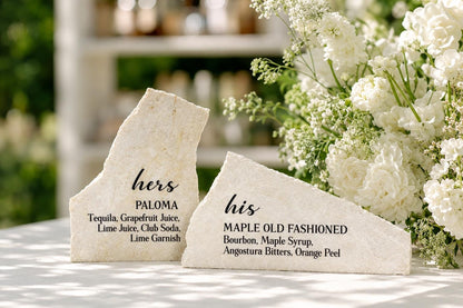 His & Hers Signature Cocktail Stone Signs