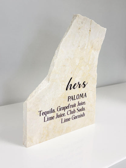 His & Hers Signature Cocktail Stone Signs