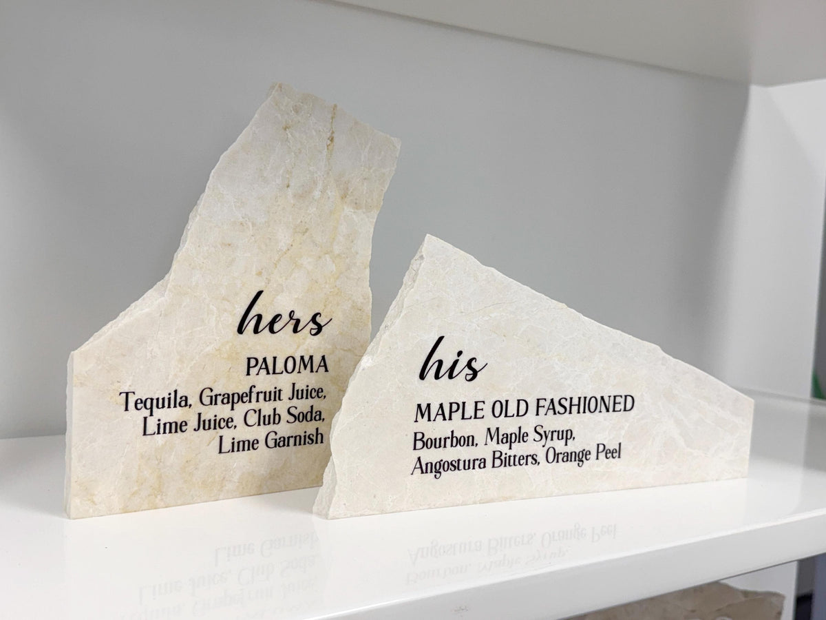 His & Hers Signature Cocktail Stone Signs