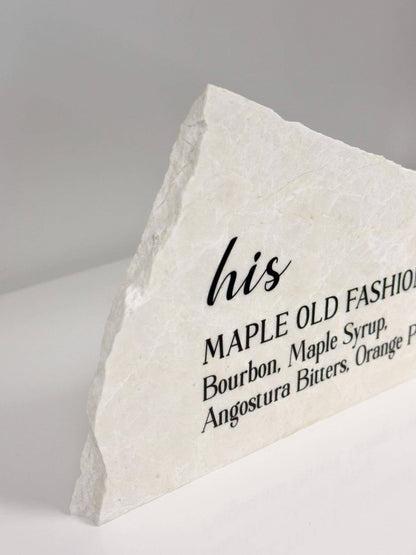 His & Hers Signature Cocktail Stone Signs