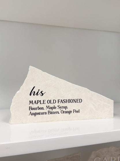 His & Hers Signature Cocktail Stone Signs