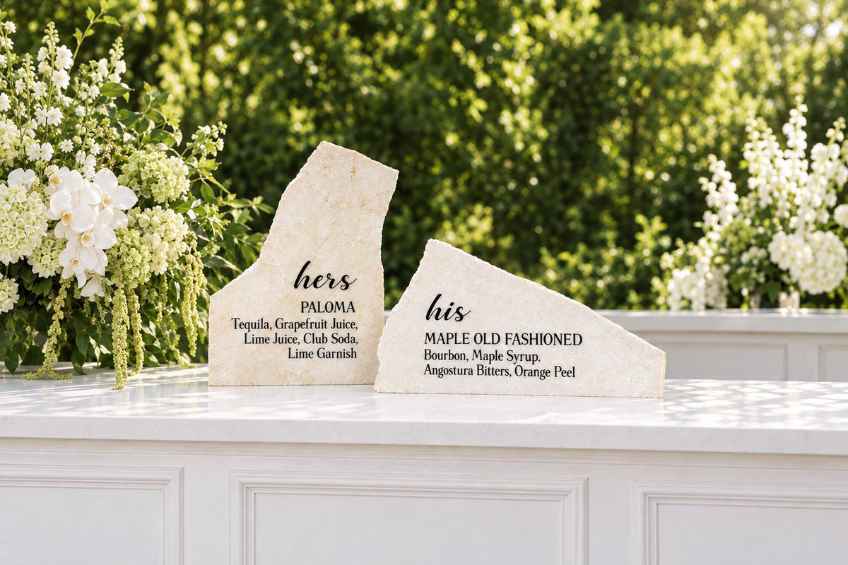 His & Hers Signature Cocktail Stone Signs