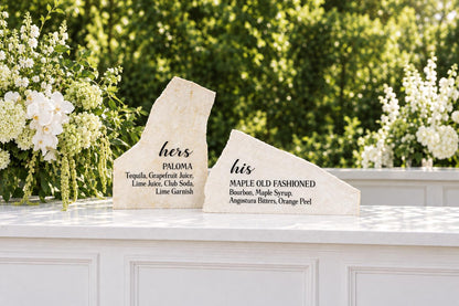 His & Hers Signature Cocktail Stone Signs