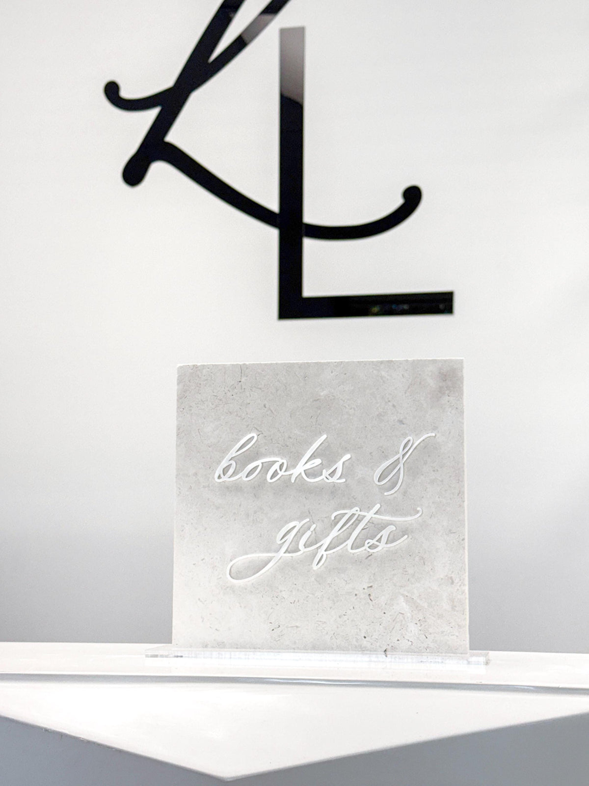 White Marble 3D Books & Gifts Table Sign | Wedding Sign | Gift Table Sign | Wedding Reception Sign | Acrylic Lettering