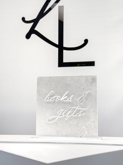 White Marble 3D Books & Gifts Table Sign | Wedding Sign | Gift Table Sign | Wedding Reception Sign | Acrylic Lettering