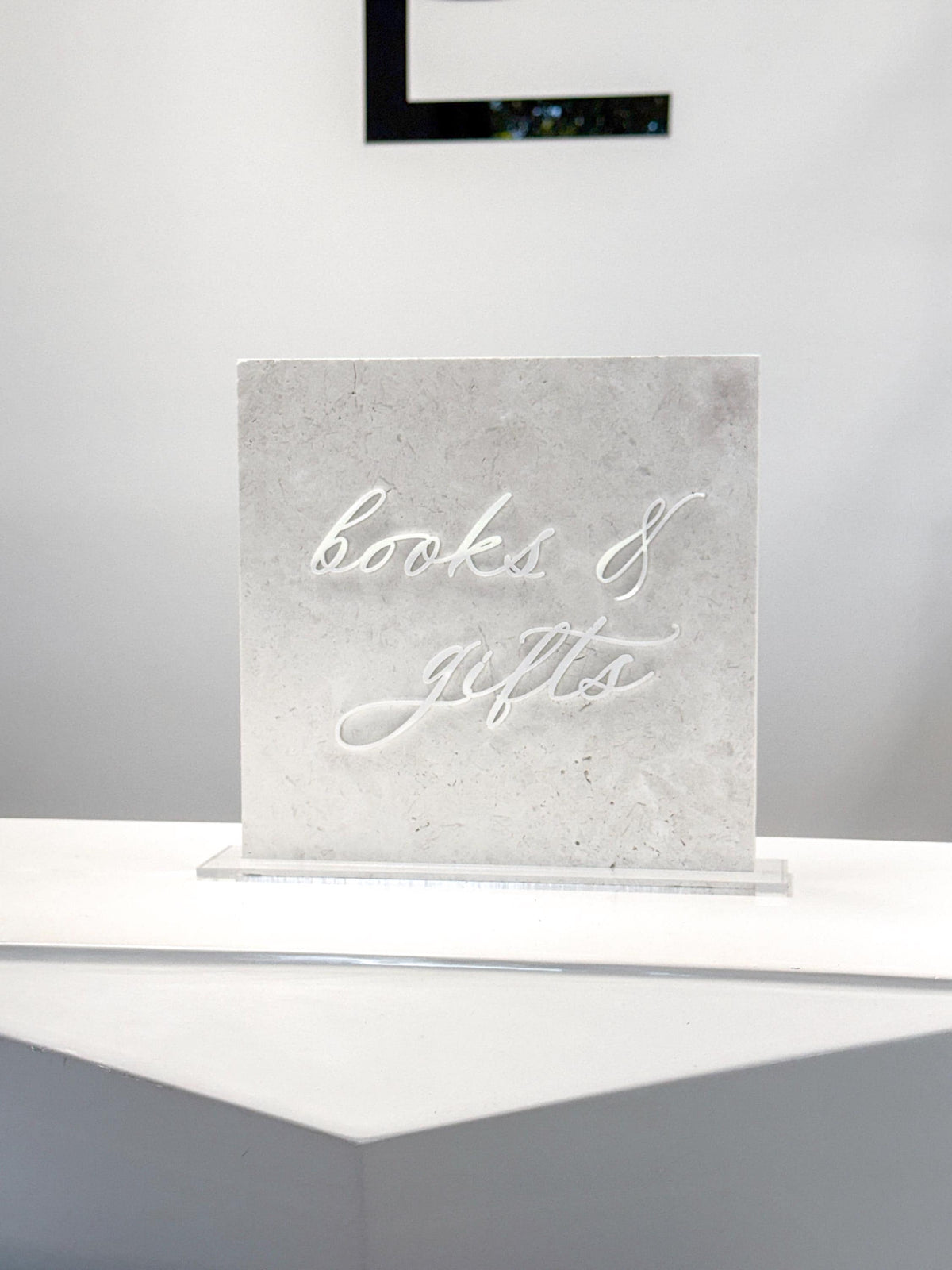 White Marble 3D Books & Gifts Table Sign | Wedding Sign | Gift Table Sign | Wedding Reception Sign | Acrylic Lettering