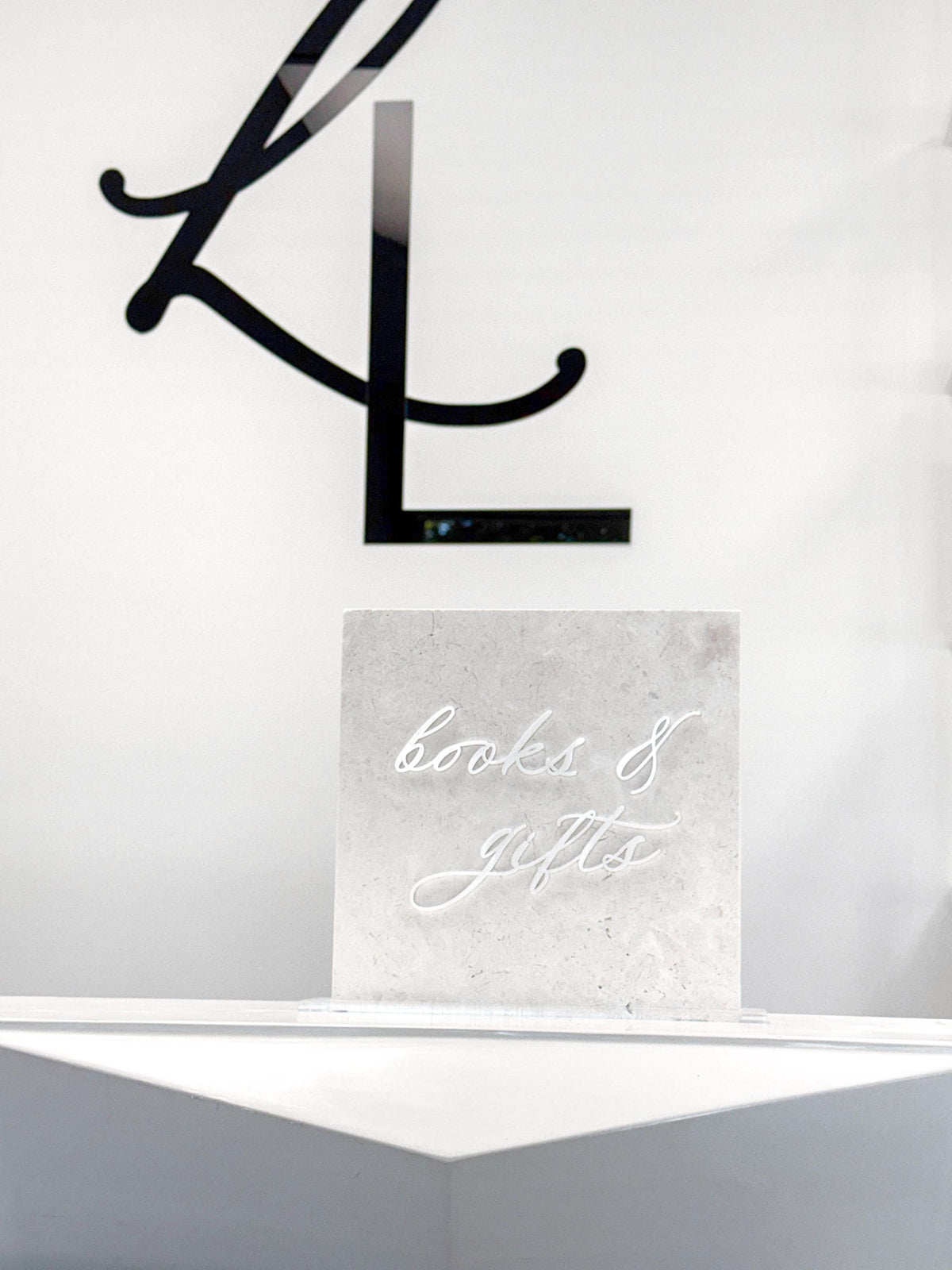 White Marble 3D Books & Gifts Table Sign | Wedding Sign | Gift Table Sign | Wedding Reception Sign | Acrylic Lettering